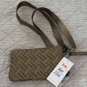 Lug Woven Pattern Crossbody Bag in Olive